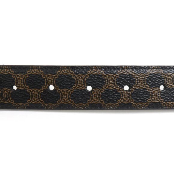 Auth CELINE Macadam Belt Black/Brown/Gold PVC/Metal - Picture 5 of 8